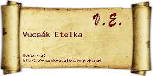 Vucsák Etelka névjegykártya